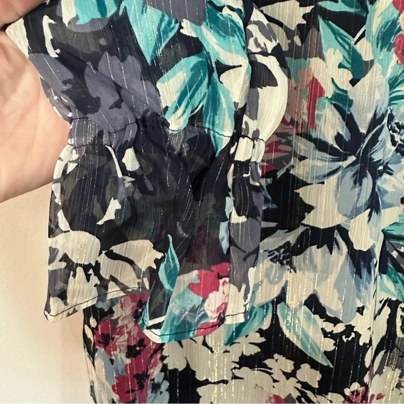 Three Eighty Two Women’s Ruffle Sleeve V-Neck Mini Dress in Como Size M NWT - Picture 7 of 10